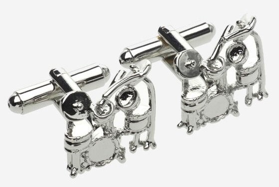 REGALO - GEMELOS DE PLATA EN FORMA DE BATERIA