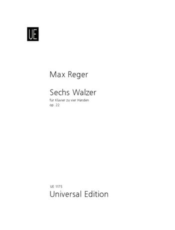 REGER M. - VALS (6) OP.22 PIANO 4 MANOS  (1898)