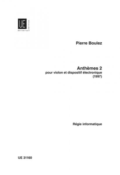BOULEZ P. - ANTHEMES II VIOLIN Y ELECTRONICA