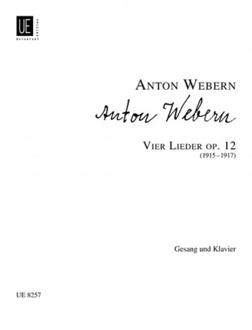 WEBERN A. - LIEDER - OP.12