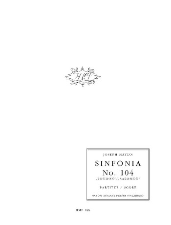 HAYDN J. - SINFONIA Nº 104 HOB.1:104  "London" / "Salomon"; 7. Londoner" (1795)