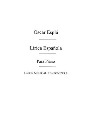 ESPLA O. - LIRICA ESPAÑOLA V.1 BOCETOS LEVANTINOS - OP.54