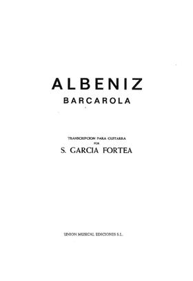 ALBENIZ I. - BARCAROLA -