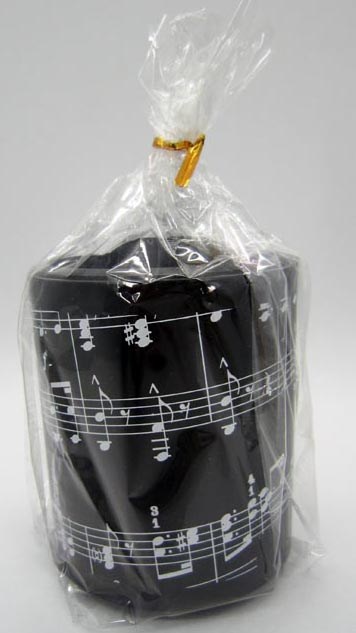 REGALO - CUBILETE NEGRO CON NOTAS MUSICALES