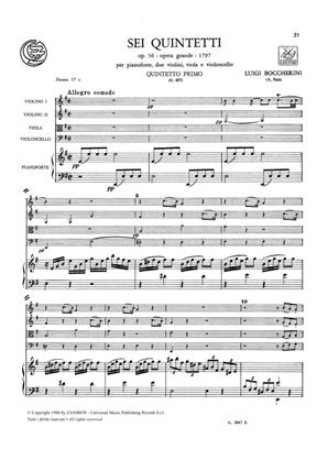 BOCCHERINI L. - QUINTETOS (6)  - OP.56   2V/VA/VCP - OP.56