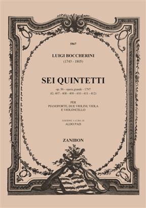BOCCHERINI L. - QUINTETOS (6)  - OP.56   2V/VA/VCP - OP.56