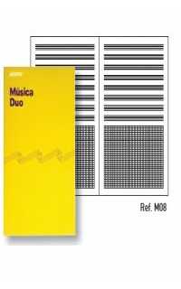 block additio musica duo 8 pentagramas y cuadricula inferior 9mm tamaño a4