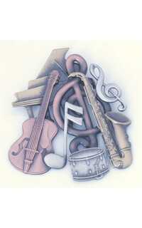 regalo - broche grande de instrumentos (en bronce)