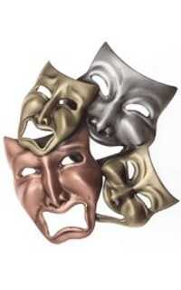 regalo - broche de 4 mascaras (tragicomedia) grande