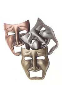 regalo - broche de 3 mascaras (tragicomedia) pequeño