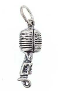 regalo - colgante de microfono (plata)