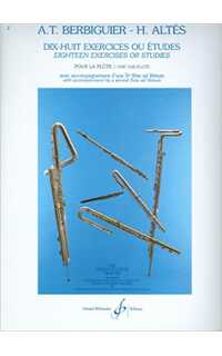 berbiguier b.t. - estudios (18) (con una segunda flauta) rev.altes
