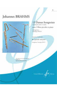 brahms j. - danzas hungaras (13) v.1- 2 piccolos y piano