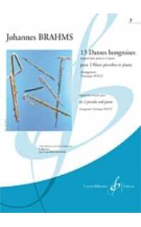 brahms j. - danzas hungaras (13) v.2- 2 piccolos y piano