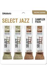 caña saxo baritono - d´addario sampler pack - select jazz : 2m, 2h filed - unfiled (4 cañas)