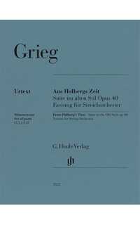 grieg e. - suite holberg - op.40 urtext (juego de partes cuerda)