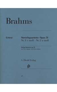 brahms j. - cuarteto nº1 do m y nº2 la m (2v/va/vc) - op.51 urtext