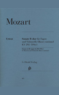 mozart w.a. - sonata sib m kv.292 (196c) fagot urtext -