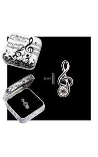 regalo - pin clave de sol con piedra en lata