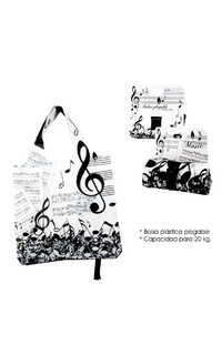 regalo - bolsa con motivos musicales plegable