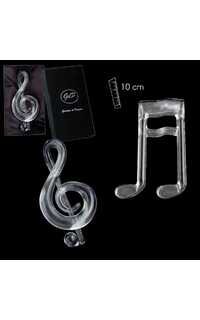 regalo - figura de cristal de clave de sol o corchea en estuche