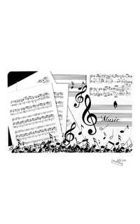 regalo - salvamanteles con motivos musicales