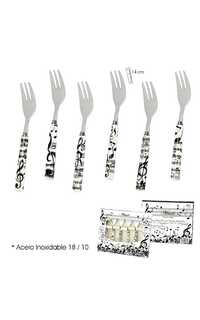 regalo - set 6 tenedores notas musica