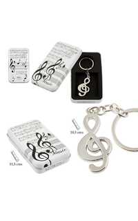 regalo - llavero clave sol relieve lata