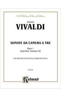 vivaldi a. - sonatas de camara v.1 (1-6) 2v/vc - op.1