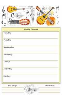 regalo - planificador semanal con guitarras