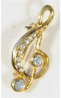 regalo - broche clave de sol oro - acabado brillante (pequeño)