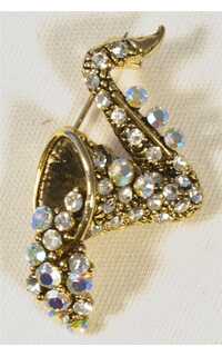 regalo - broche saxofon plata con motivos burbujeantes