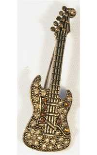 regalo - broche guitarra electrica acabado bronze