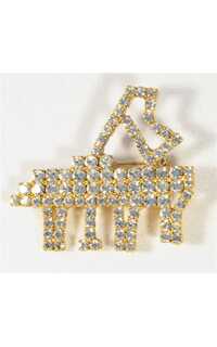 regalo - broche piano de cola acabado brillante