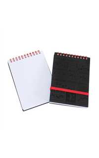 regalo - libreta a6 con motivos musicales (partitura en relieve) negro