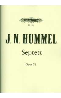 hummel j.n. - septeto re m fl/ob/tr/va/vc/cb/p - op.74