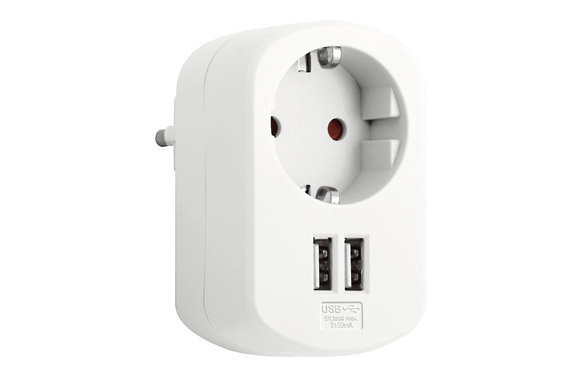 ADAPTADOR CON DOBLE USB 3.15A BLANCO CL118154 1