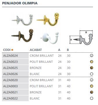 ALZAPAÑO OLIMPIA BRONCE 30MM 0250300 2