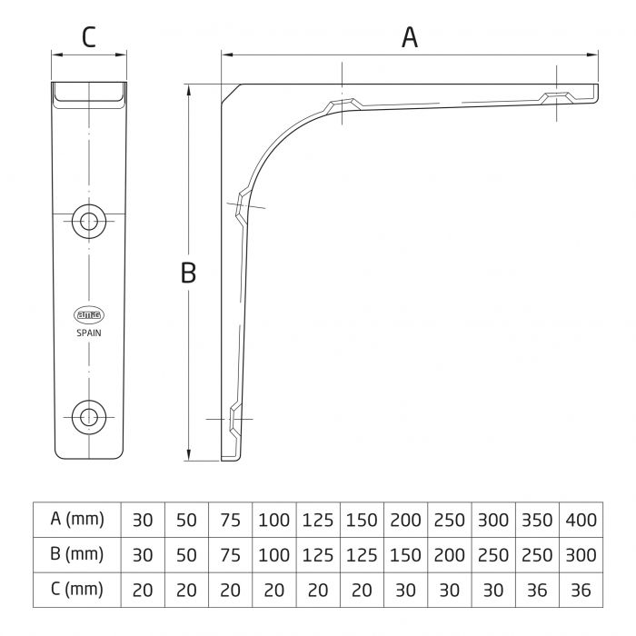 ANGULO 2-50 BLANCO  DISPLAY AMIG 2