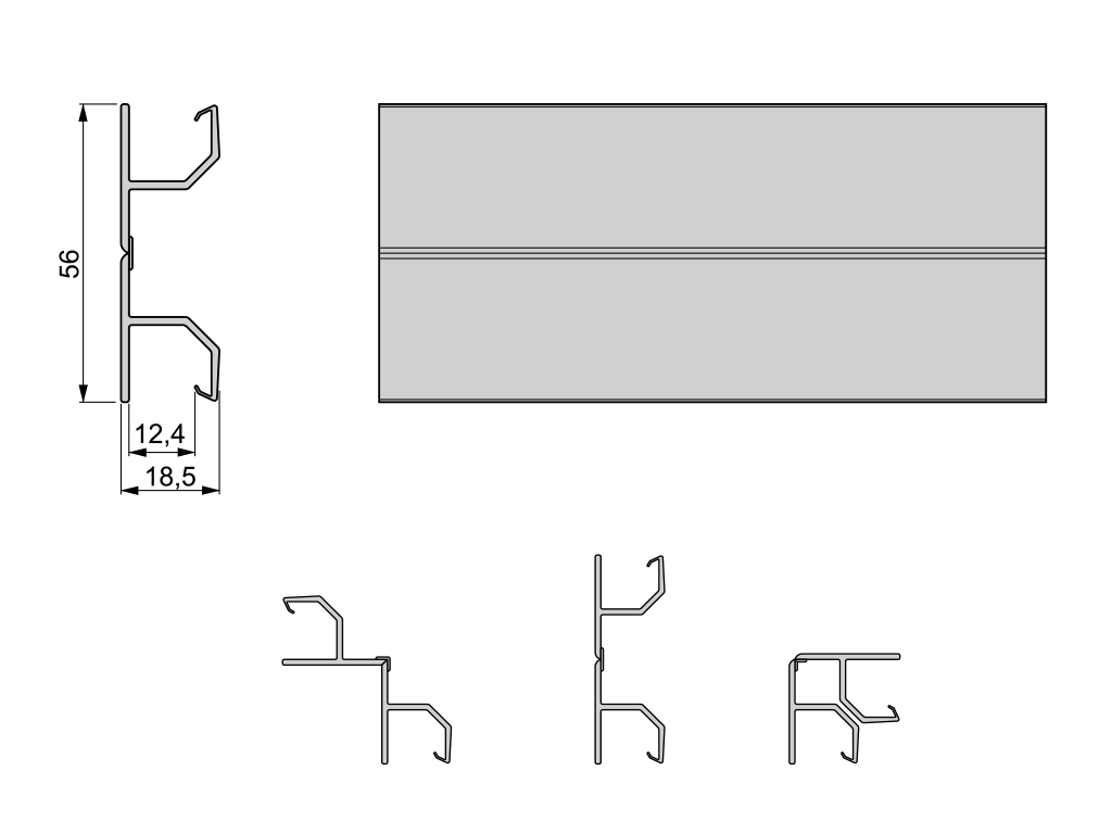 ANGULO FLEXIBLE ZOCALO ALUM. 165MM 3