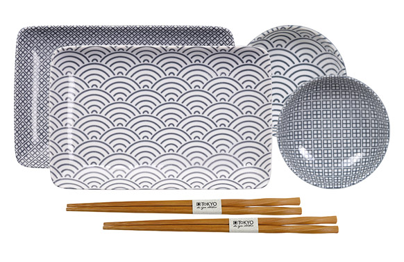 BANDEJA SUSHI SET NIPPON GREY 6 PIEZAS 1