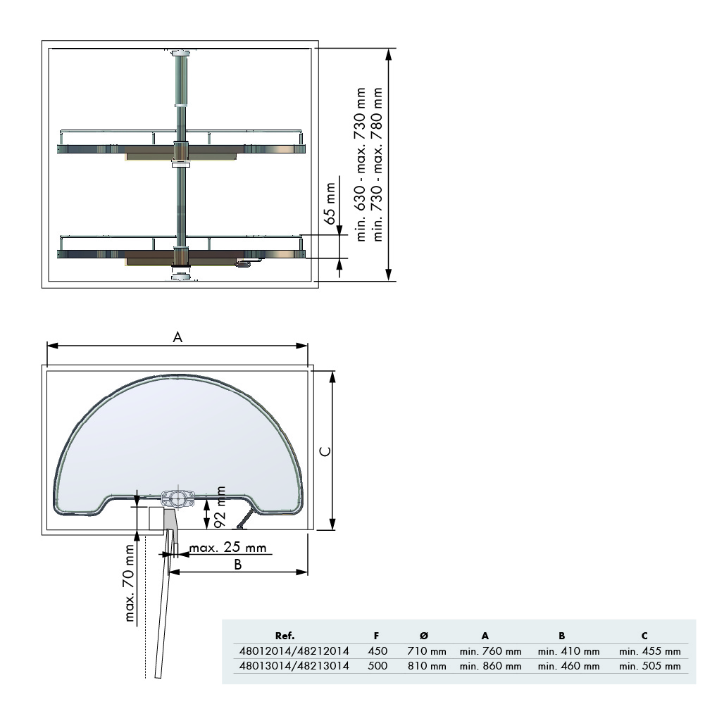 BANDEJA SEMICIRCULAR 500 ACER 630 A 730 3