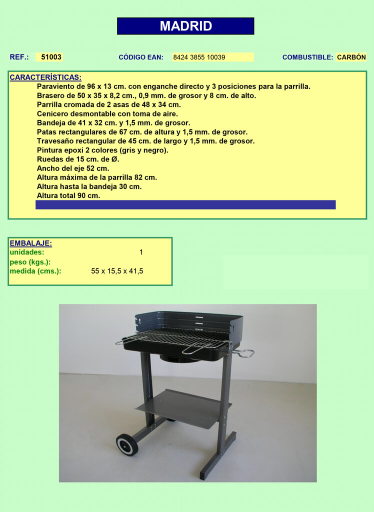 BARBACOA RECTANGULAR 50X35CM  BC51003 2