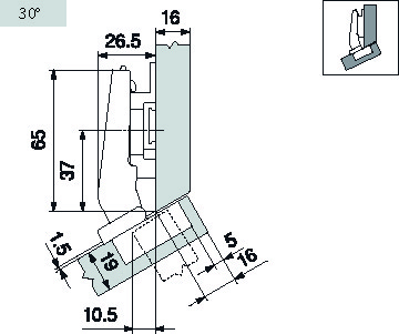 BASE CLIP BLUM 175H9160  (ALT.6MM) 3