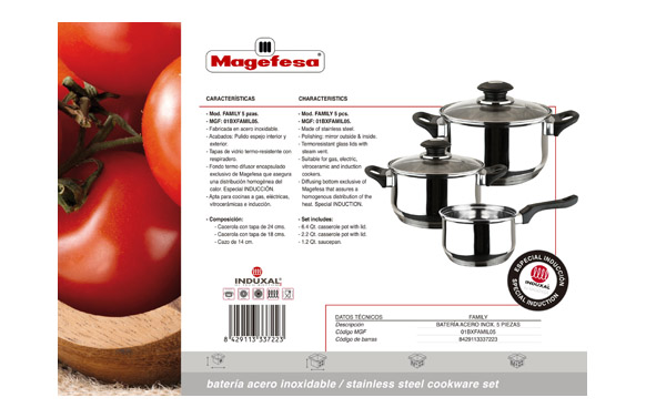 BATERIA ACERO INOX TAPA CRFAMILY 5 PIEZA