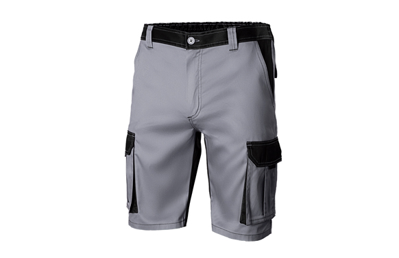 Bermuda poliester / algodon 200 gr solid match gris / negro