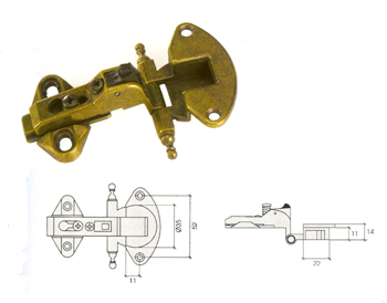 BISAGRA CONTINI BRONCE 35 + BASE