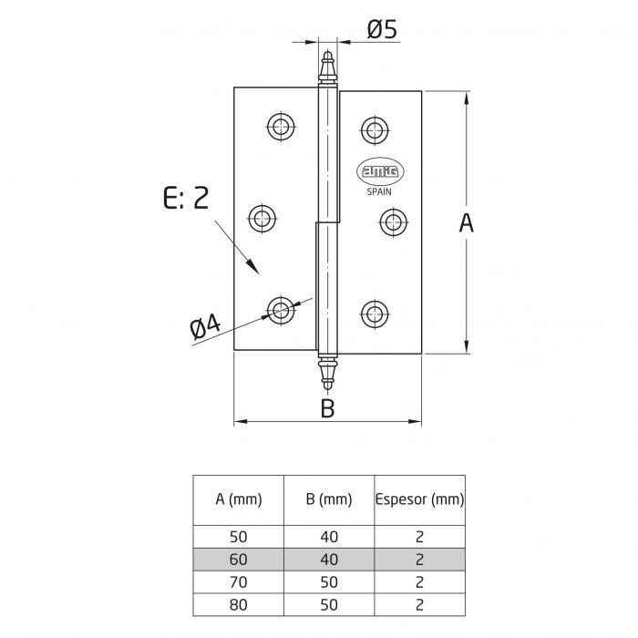 BISAGRA 1006-60X40 LATON DER. 2