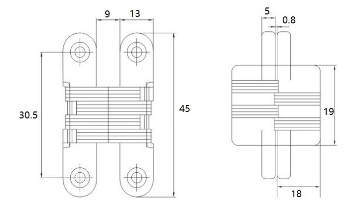 BISAGRA INV. 12,7 X 45 INOX APC 2