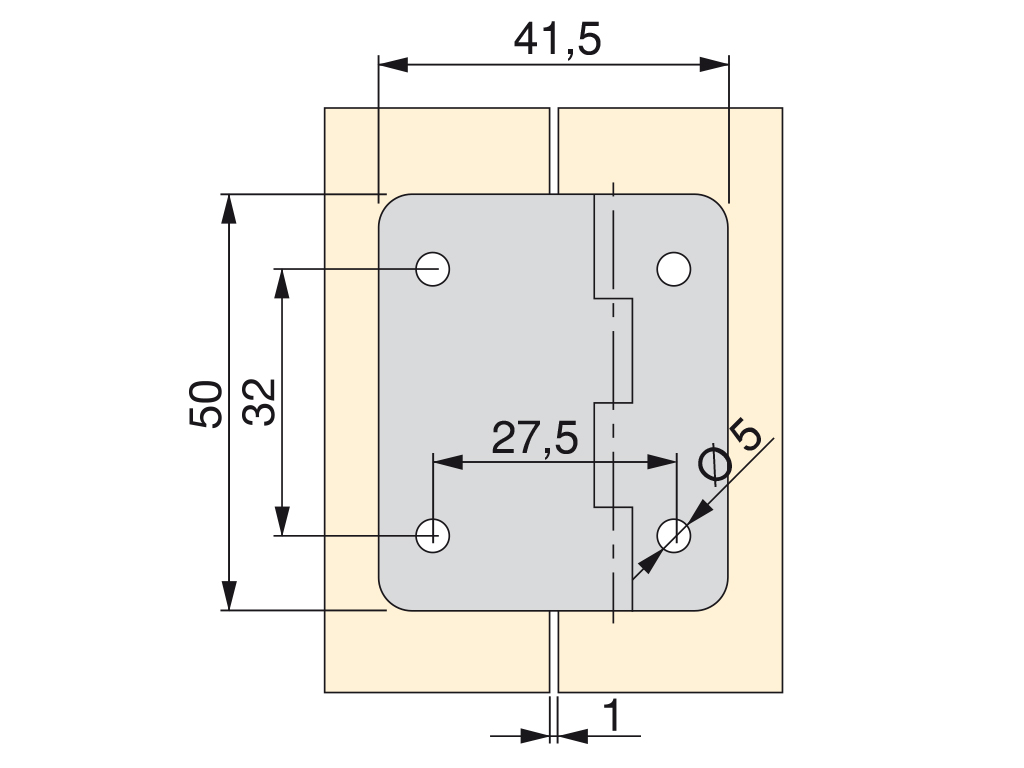 BISAGRA ASIMETRICA CINC.50X41   1125305 3